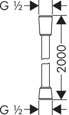 Flexible de douche longueur 200 cm Hansgrohe Isiflex chromé raccordement M 1/2"