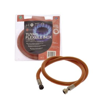 Tuyau Gaz Inox Butane 1,50 M Home Equipement - Pour Barbecue, Cuisinière, Plancha - Raccords M20x150 Et G 1/2