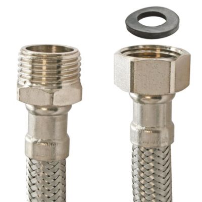 Flexible sanitaire - Raccord mâle 1/2"  écrou tournant 1/2"  - 300mm - DN10 - Somatherm For You