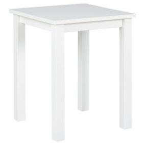 FLIX - Table d'Appoint Carrée Bois Massif Vernis Blanc