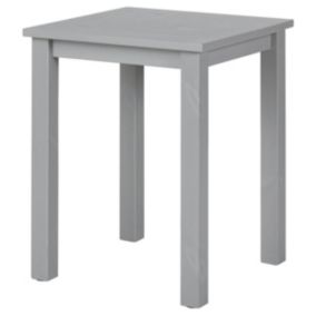 FLIX - Table d'Appoint Carrée Bois Massif Vernis Gris