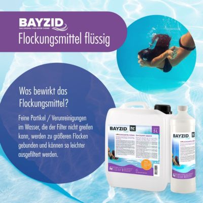 Floculant Liquide Bayzid 2 x 10 L, Traitement Haute Performance Pour Eau De Piscine Claire Et Filtration À Sable