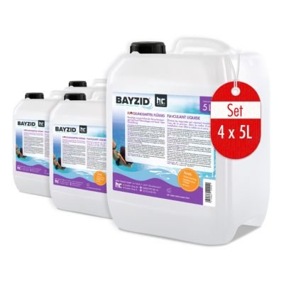 Floculant Liquide Bayzid 4 x 5 L, Traitement Haute Performance Pour Eau De Piscine Claire Et Filtration À Sable