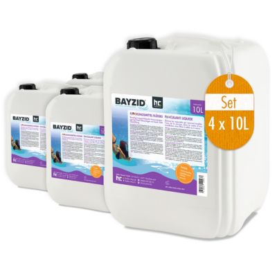 Floculant Liquide Bayzid 40 x 10 L, Traitement Haute Performance Pour Eau De Piscine Claire Et Filtration À Sable