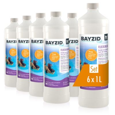 Floculant Liquide Bayzid 6 x 1 L, Traitement Haute Performance Pour Eau De Piscine Claire Et Filtration À Sable
