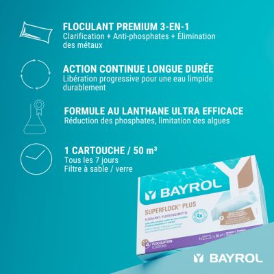 Floculant piscine Superflock Plus 1kg Bayrol