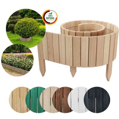 Floranica Bordure de jardin en bois flexible 40 x 200 cm Non-traité avec piquets, idéale pour délimiter pelouse et massifs de fleu