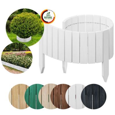 Floranica Bordure flexible de parterre Imprégnée 100 x 20 cm Blanc (raccourcissable) Clôture en bois en pin Palissade Rollboarder