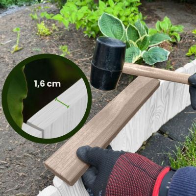 Floranica Bordure flexible de parterre Imprégnée 100 x 20 cm Blanc (raccourcissable) Clôture en bois en pin Palissade Rollboarder