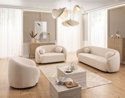 Flore - Fauteuil en tissu bouclette - Lisa Design