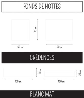 Fond de Hotte Alu Cuisine BLANC MAT 60 cm x 70 cm épaisseur 3 mm Ma Nouvelle Décoration