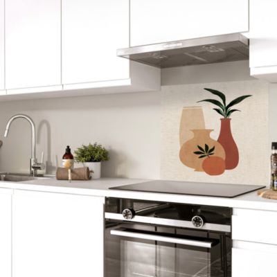 Fond de hotte aluminium effet brossé Fruits multicouleur l. 60 cm x H. 70 cm x ép. 3 mm