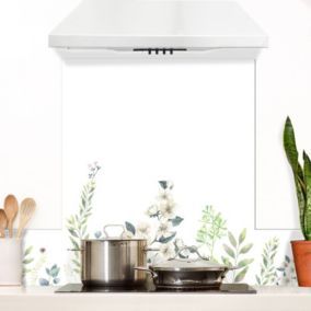 Fond de hotte Aluminum Floral - 99deco - L70xH90 cm Ep.3 mm