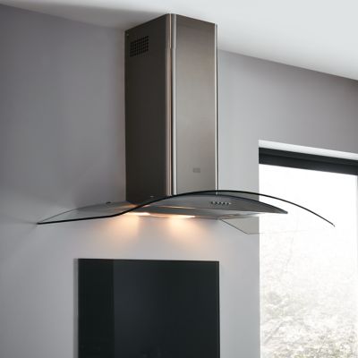 Fond de hotte en verre GoodHome Nashi anthracite l. 60 cm x H. 70 cm x Ép. 5 mm