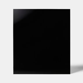 Fond de hotte en verre GoodHome Nashi noir l. 90 cm x H. 70 cm x Ép. 5 mm