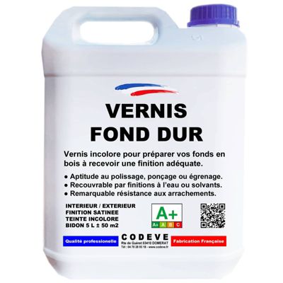 Fond Dur Bois -  5 L   - Codeve Bois - Pour Durcir Les Pores De Vos Bois Avant De Recevoir Une Finition Adéquate.