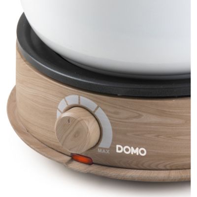 Fondue Electrique  - DOMO - DO736F - 1500 W - 2 L - 8 personnes - Blanc/Bois