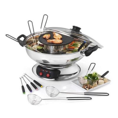 Fondue - KITCHEN CHEF - KCP.FONDASIA - 1950 Watts - Inox - Couvercle en verre