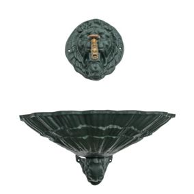 Fontaine coquille au lion vert 6009 avec robinet colvert Dommartin H. 54cm X L. 38cm