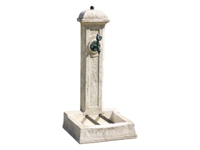 Fontaine de jardin Colonne Longchamp en pierre reconstituée