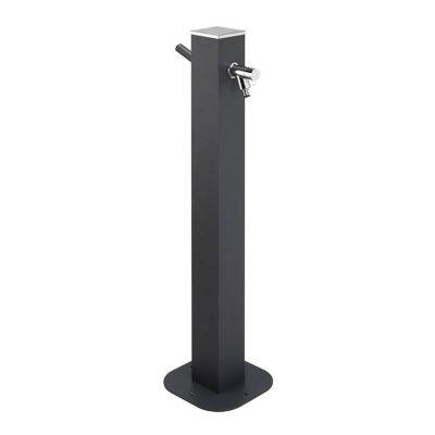 Fontaine de jardin en aluminium avec robinet coloris anthracite l.25 x P.26 x H.100 cm