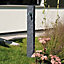 Fontaine de jardin Garantia Granit en polyéthylène aspect pierre naturelle coloris gris foncé H.100 cm