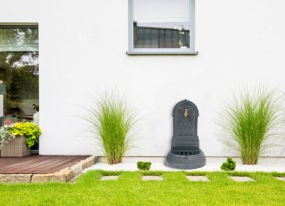 Fontaine floraison gris 7016 avec robinet colvert H. 98cm X L. 45cm ...