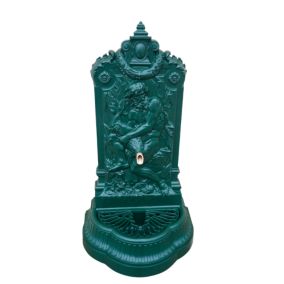 Fontaine Neptune vert 6009 avec bec verseur bronze  H.160, Dommartin