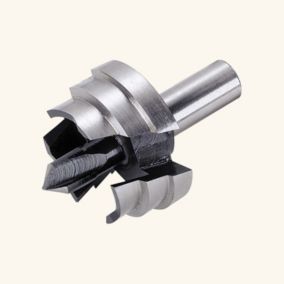 Forêt étagé 35 mm WOLFCRAFT pour résine - Fraise 3 étages Diamètre 28/32/35 mm argent