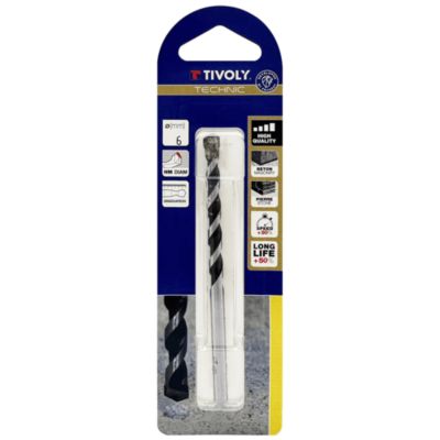 Foret beton plaquette carbure affutee diamant queue cylindrique gradue SLR D 6 L 100 Tivoly