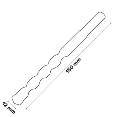 Foret béton (x1) - dimensions Ø.12 x L.150 mm - emmanchement Cylindrique - Universal