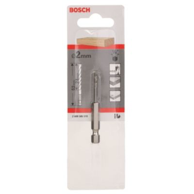 Foret bois (x1) - dimensions Ø.2 x L.62 mm - emmanchement hexagonal - Bosch