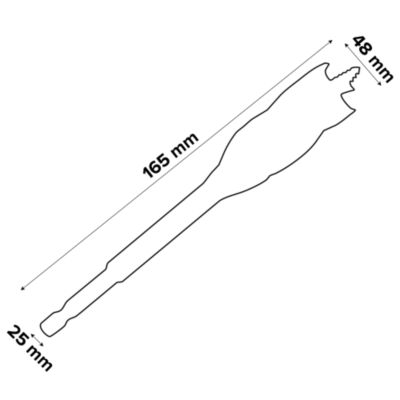 Foret bois (x1) - dimensions Ø.25 x L.165 mm - emmanchement hexagonal - Erbauer