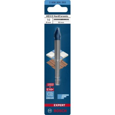 Foret Expert HardCeramic Hex-9 BOSCH 10 mm x 90 mm - 2608900593