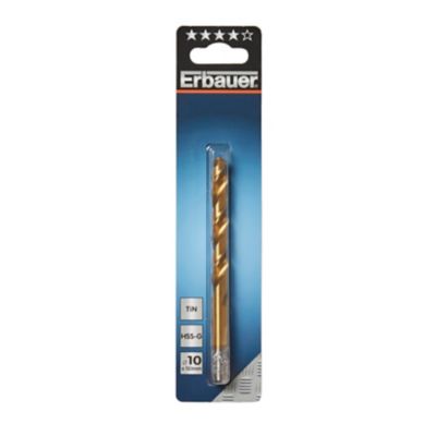 Foret métal (x1) - dimensions Ø.10 x L.133 mm - emmanchement Cylindrique - Erbauer