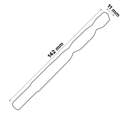Foret métal (x1) - dimensions Ø.11 x L.142 mm - emmanchement Cylindrique - Universal