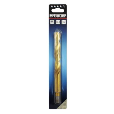 Foret métal (x1) - dimensions Ø.18 x L.191 mm - emmanchement Cylindrique - Erbauer
