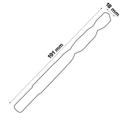Foret métal (x1) - dimensions Ø.18 x L.191 mm - emmanchement Cylindrique - Universal