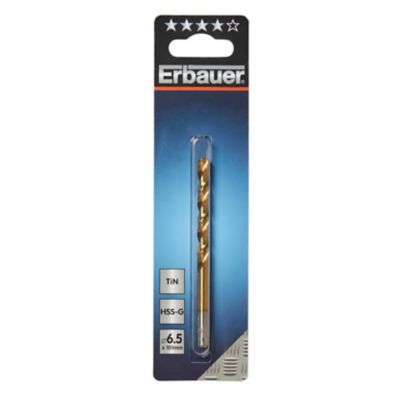 Foret métal (x1) - dimensions Ø.6,5 x L.101 mm - emmanchement Cylindrique - Erbauer