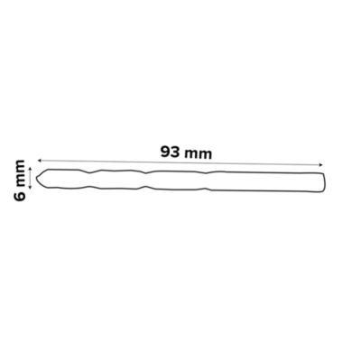 Foret métal (x1) - dimensions Ø.6 x L.93 mm - emmanchement Cylindrique - Universal
