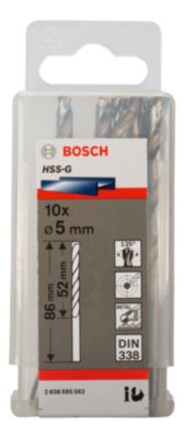 Foret métal (x10) - dimensions Ø.5 x L.52 mm - emmanchement Universel - Bosch