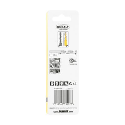 Foret métal (x2) - dimensions Ø.1 x L.34 mm - emmanchement 3 méplats - DeWalt