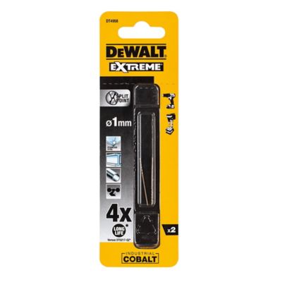 Foret métal (x2) - dimensions Ø.1 x L.34 mm - emmanchement 3 méplats - DeWalt