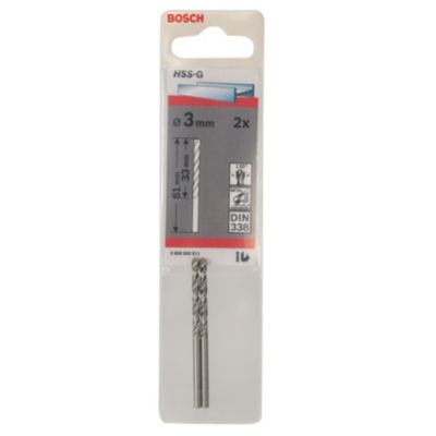 Foret métal (x2) - dimensions Ø.3 x L.33 mm - emmanchement Universel - Bosch Professionnelle