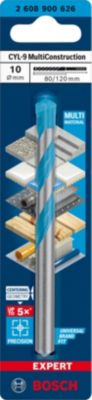 Foret multi matériaux (x1) - dimensions Ø.10 x L.80 mm - emmanchement Universel - Bosch