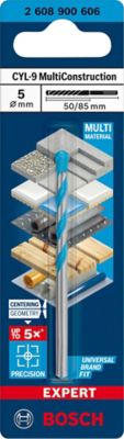 Foret multi matériaux (x1) - dimensions Ø.5 x L.85 mm - emmanchement Plat - Bosch