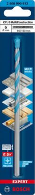 Foret multi matériaux (x1) - dimensions Ø.6 x L.150 mm - emmanchement Plat - Bosch