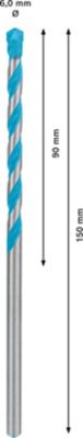 Foret multi matériaux (x1) - dimensions Ø.6 x L.150 mm - emmanchement Plat - Bosch