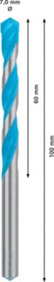 Foret multi matériaux (x1) - dimensions Ø.7 x L.100 mm - emmanchement Plat - Bosch