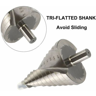 Foret étagé HSS 6-60mm Spirale Fente Conique Fraise 12 étapes Pour Visseuse Percage sur Acier Laiton Bois Plastique,etc